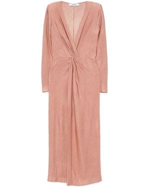 Antonino Valenti Twist-Front Glitter Midi Dress - Pink
