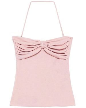 Nanushka Draped-Detail Top - Pink