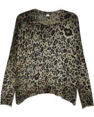 Avant Toi Leopard-Print Sweater - Green