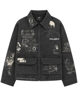 Free Refills Miracle Graphic-Print Jacket - Black