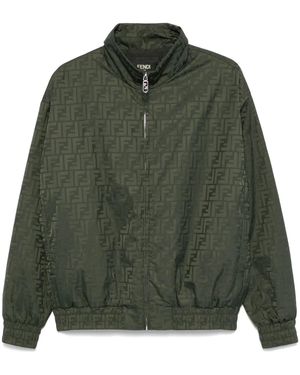 Fendi Ff Padded Bomber Jacket - Green