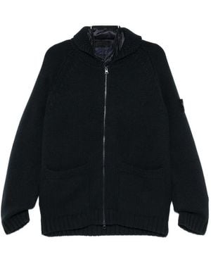 Stone Island Zip-Up Cardigan - Black