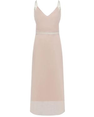 Carven Open-Back Silk Dress - Natural