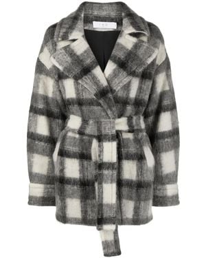 IRO Pamae Checked Belted Coat - Grey