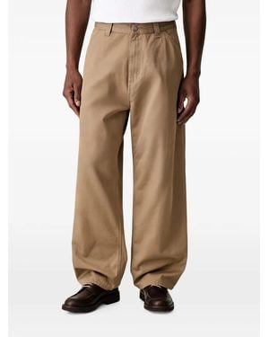 Carhartt Straight-Leg Logo-Patch Pants - Natural