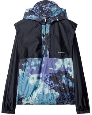 Off-White c/o Virgil Abloh グラフィック ウインドブレーカー - ブルー