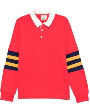 Champion Stripe-Detail Long-Sleeve Polo Shirt - Red