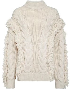 Philipp Plein Skull-Embroidered Cable-Knit Jumper - White