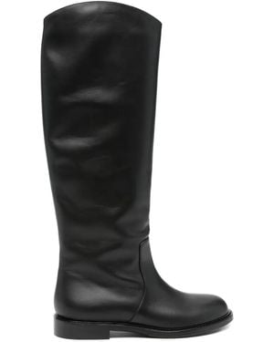 Sergio Levantesi Calf Leather Knee-High Boots - Black