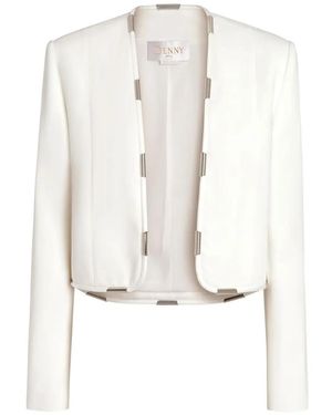 Genny Metallic-Detail Jacket - White