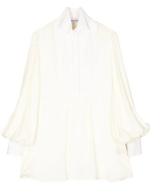 Dice Kayek Wingtip-Collar Silk Shirt - White