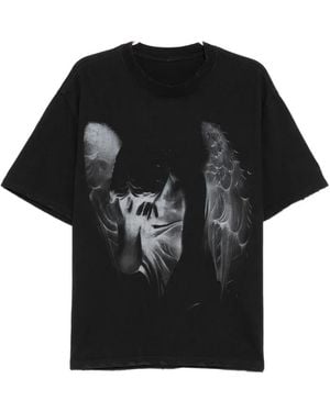 WARMAN T-Shirt Mit Grafischem Print - Schwarz