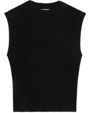 Momoní Geisa Ribbed-Knit Vest - Black
