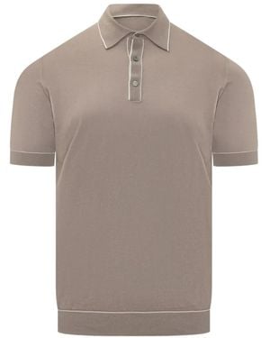 FILIPPO DE LAURENTIIS Short-Sleveved Polo-Shirt - Grey
