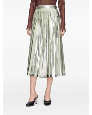 Maison Margiela Foil-Finish Pleated Skirt - Metallic