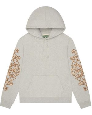 DENIM TEARS Western Embroidered Cotton Hoodie - White