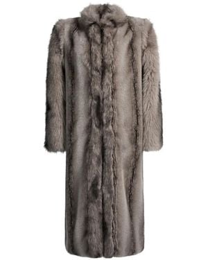 DUCIE Betty Faux-Fur Coat - Grey