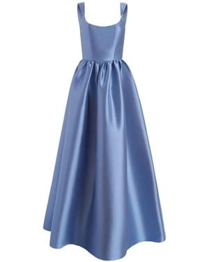 Markarian Tatiana Mikado Full-Skirt Maxi Dress - Blue