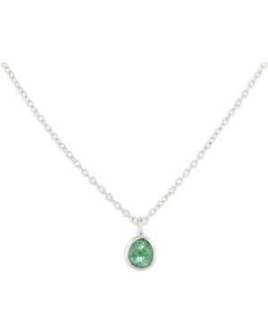 Auree Mini Manhattan Emerald Necklace - Metallic