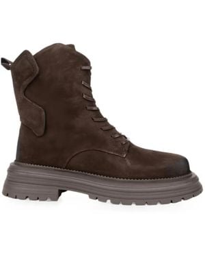 Linda Baumann Lace-Up Suede Ankle Boots - Brown