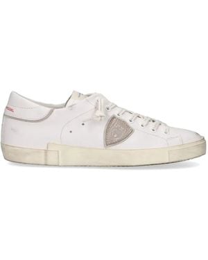 Philippe Model Prsx Suede-Badge Trainers - White