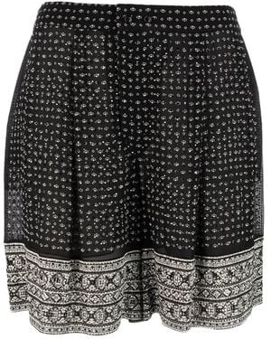 Ermanno Scervino Bandana-Print Crystal-Embellished Shorts - Black