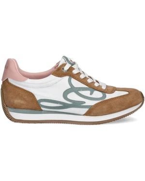 Guess Skroll Suede-Panelled Lace-Up Trainers - White