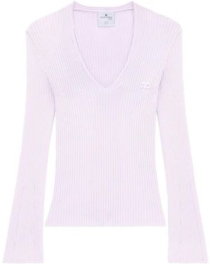Courreges Vネック セーター - ピンク