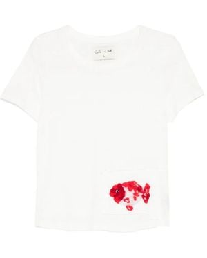 GG IN RED Appliqué Pocket T-Shirt - White