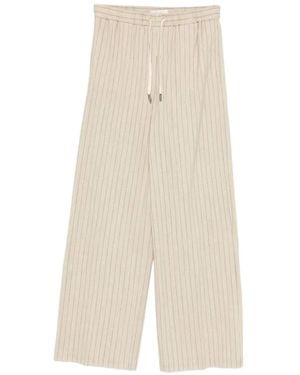 Circolo 1901 Pinstripe Drawstring-Waist Pants - White