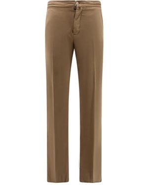 Kiton Logo-Patch Trousers - Natural