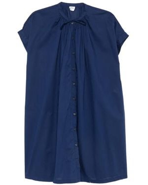 Aspesi Mandarin-Collar Mini Dress - Blue