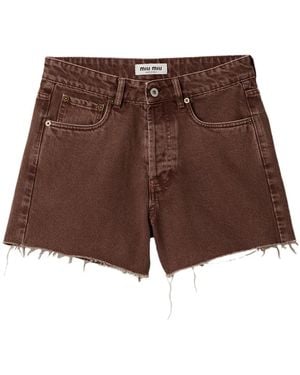 Miu Miu Bull Jeans-Shorts - Braun