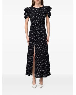 Mar De Margaritas Polka-Dot Ruched Maxi Dress - Black