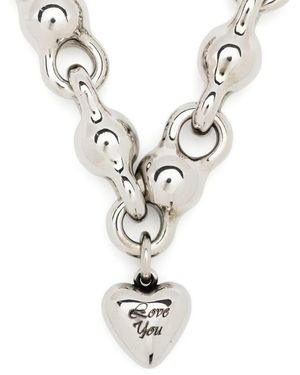 Acne Studios Collier À Maillons Épais - Blanc