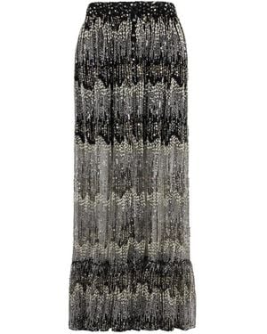 Rabanne Sequin-Embellished Faux-Pearl Maxi Skirt - Grey