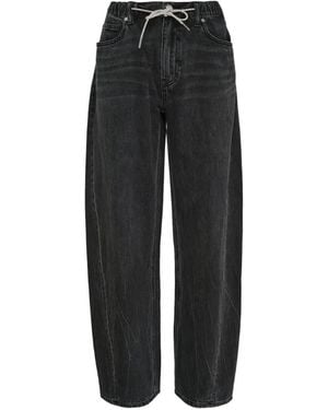 Alexander Wang Crystal-Drawstring Boyfriend Jeans - Black
