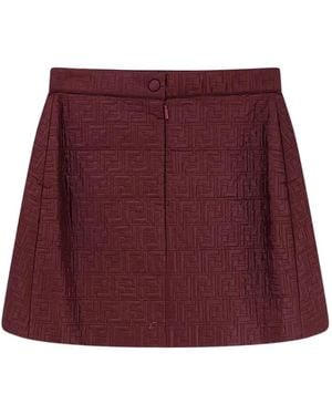 Fendi Quilted Mini Skirt - Red