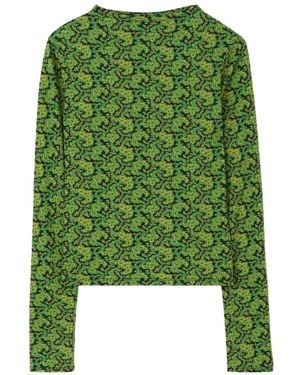 Rodebjer Karlai Paisley-Print Long-Sleeve T-Shirt - Green