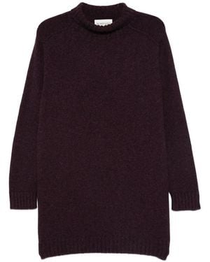 Bompard Crew-Neck Mini Dress - Purple