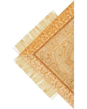Pierre Louis Mascia Aloeuw Paisley Floral-Print Fringed Scarf - Metallic