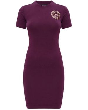 Versace Jeans Couture Minikleid mit Logo-Print - Lila
