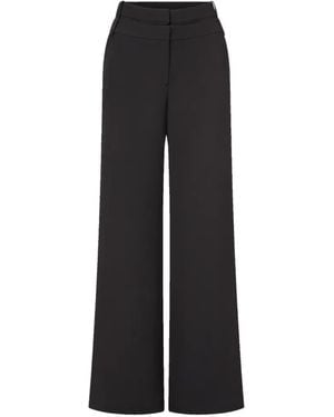 Veronica Beard Tonelli Double-Waist Pants - Black