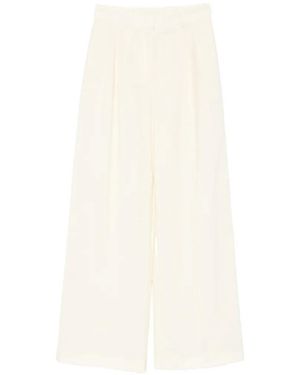 Erika Cavallini Semi Couture Plissierte Hose - Weiß