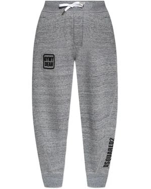 DSquared² Gym Dean Drawstring Logo Tack Trousers - Grey