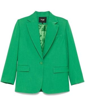 Maje Single-Breasted Blazer - Green