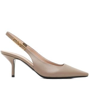 Emporio Armani 65 Mm Slingback Pumps Met Puntige Neus - Wit