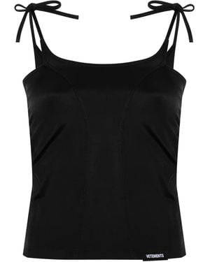Vetements Cut-Out Panelled Tank Top - Black