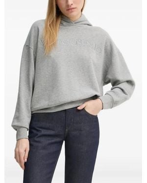 Marc O' Polo Embroidered-Logo Hoodie - Grey
