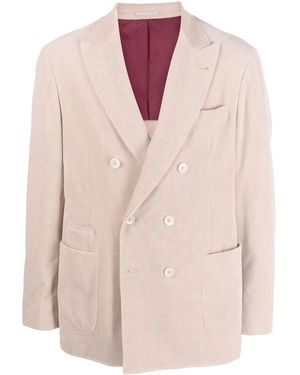 Brunello Cucinelli Double-Breasted Corduroy Blazer - Multicolour